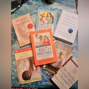 Doula, Natural Labor, Childbirth, New Mom Book Bundle lot of 7